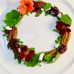 Tomato Ceviche w/ Burrata, Variegated Basil & Hibiscus Salt